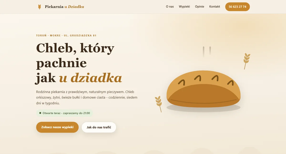 Strona Piekarni u Dziadka z Torunia
